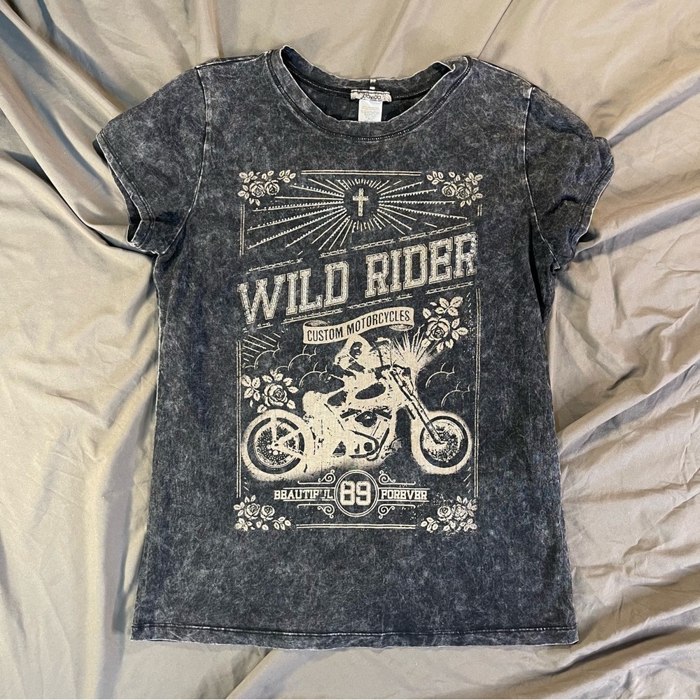 davida Wild Ride Custom Motorcycles Fitted Biker Babe T-Shirt 2X